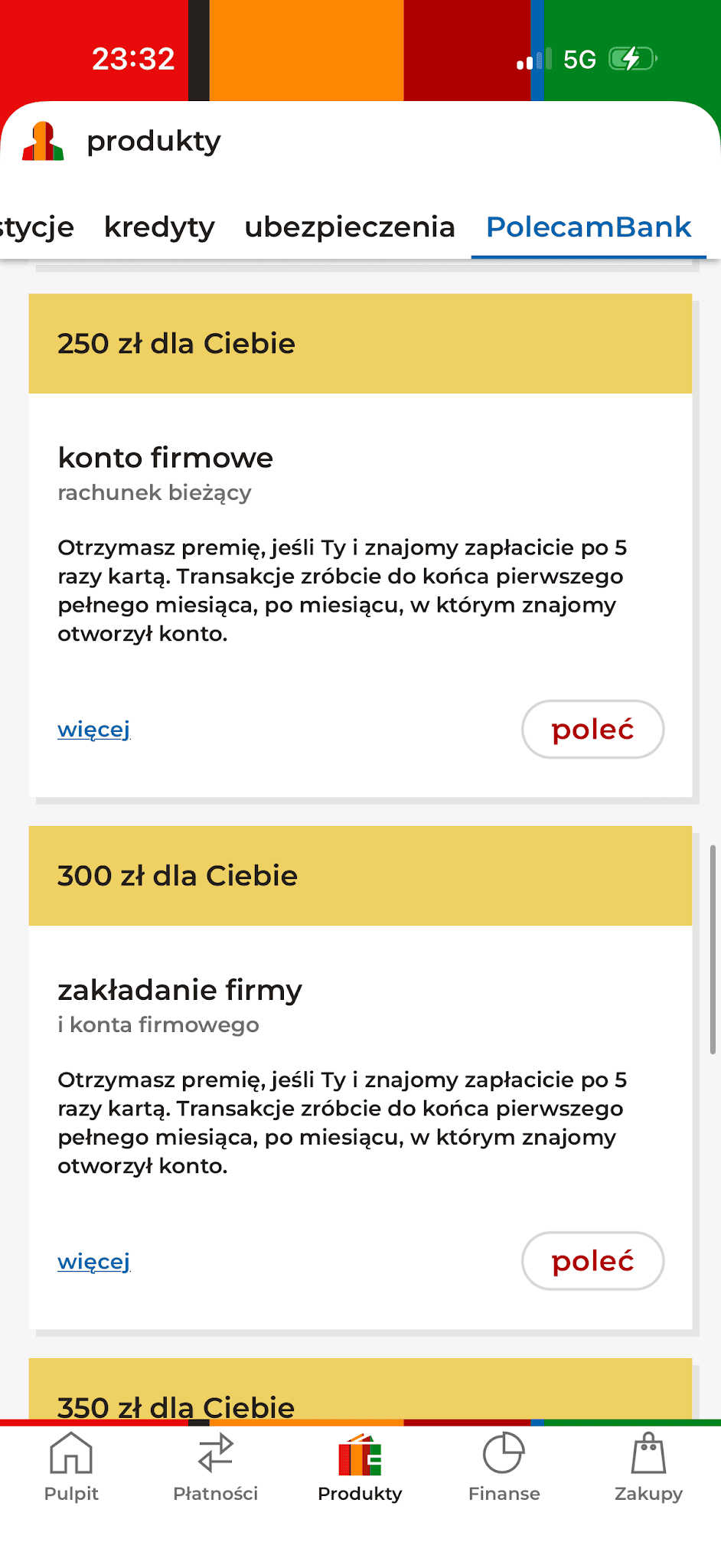 PolecamBank: premie za polecenie konta firmowego i założenie firmy