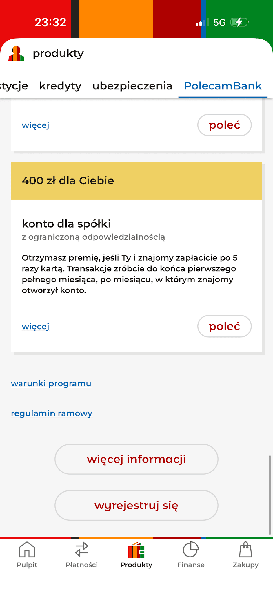 PolecamBank: konto spółki, warunki programu i opcja wyrejestrowania