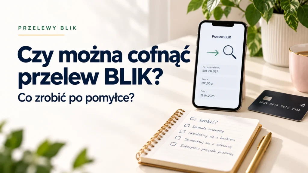 Czy można cofnąć przelew BLIK, telefon i notatnik z krokami po pomyłce