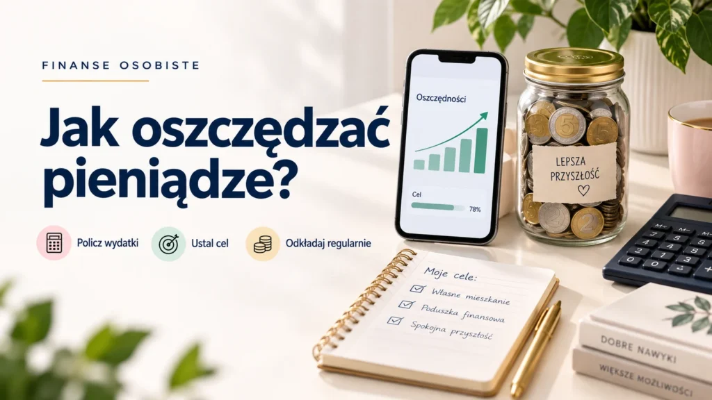 Plan oszczędzania pieniędzy z budżetem celami i regularnymi wpłatami