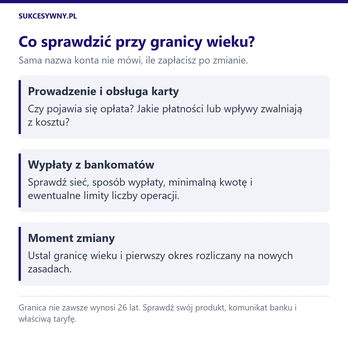 Konto studenckie po przekroczeniu granicy wieku: sprawdź opłatę za konto i kartę, bankomaty oraz termin zastosowania nowych zasad.