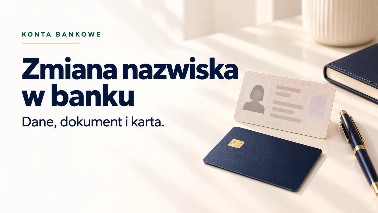 Zmiana nazwiska w banku oraz aktualizacja danych dokumentu i karty.