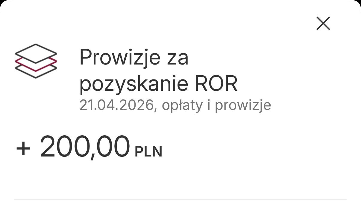 Potwierdzenie wypłaty 200 zł premii w Alior Banku z 21 kwietnia 2026 r.