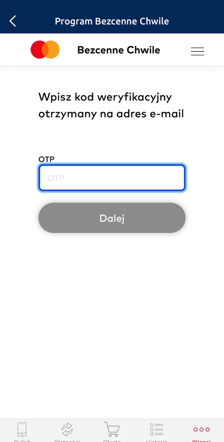 Potwierdzenie adresu e-mail kodem podczas rejestracji
