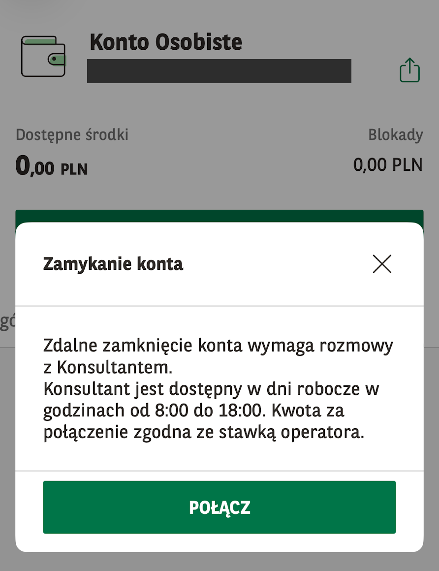 Komunikat GOmobile o rozmowie z konsultantem przy zamykaniu konta