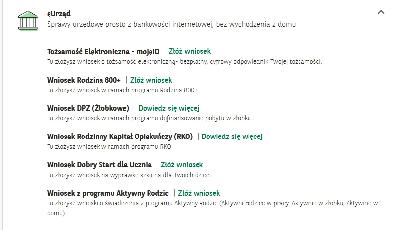 Tożsamość Elektroniczna mojeID i przycisk Złóż wniosek w eUrzędzie GOonline
