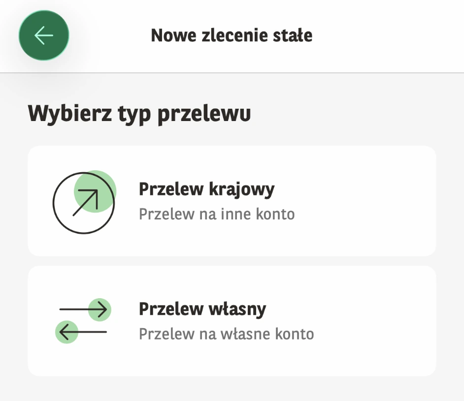 Wybór krajowego lub własnego zlecenia stałego w GOmobile