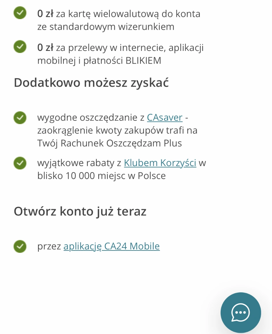 Informacje o karcie i sposobach otwarcia MOVE! na stronie Credit Agricole