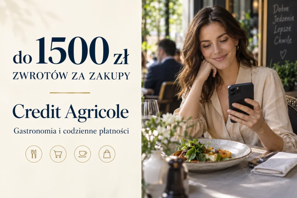 Credit Agricole: do 1500 zł zwrotów za gastronomię i codzienne zakupy