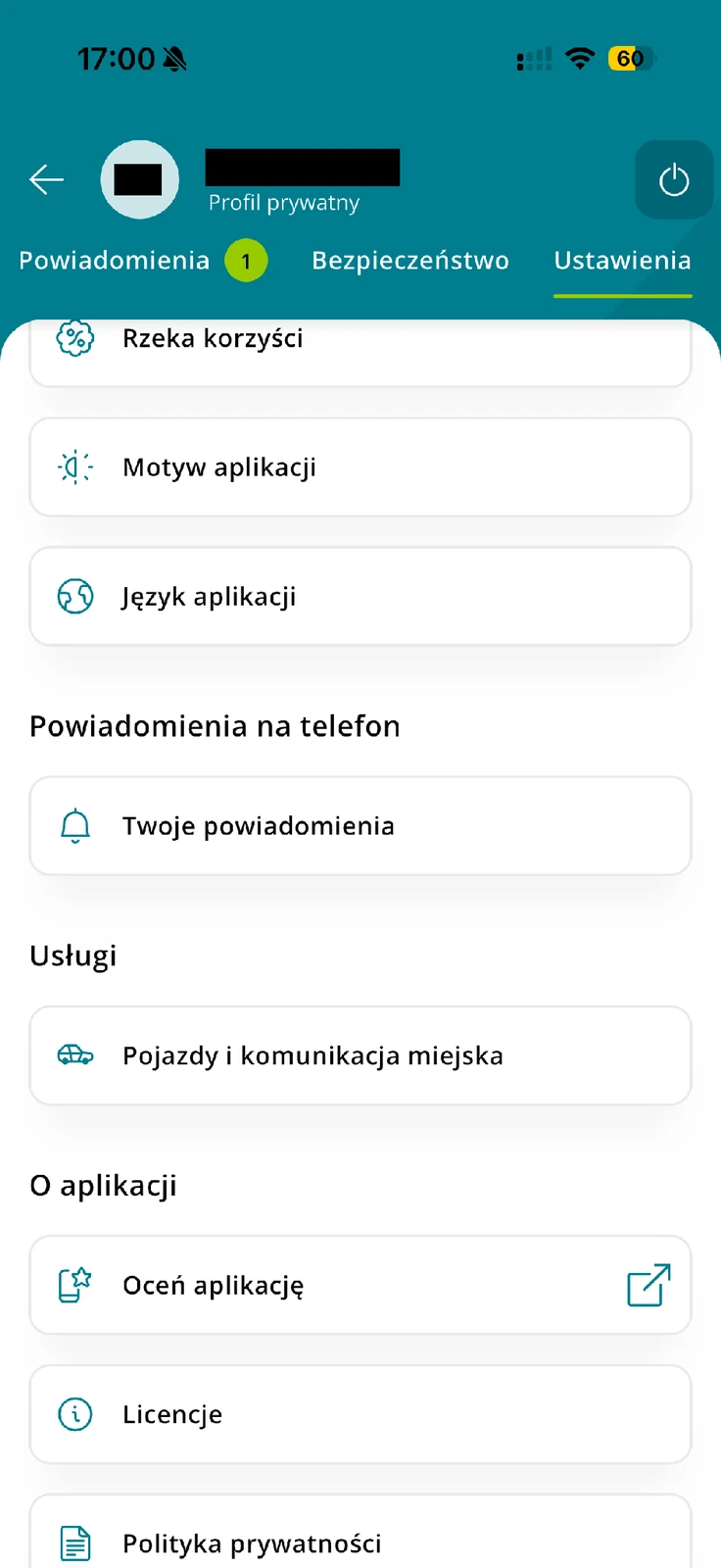 Twoje powiadomienia w ustawieniach CA24 Mobile