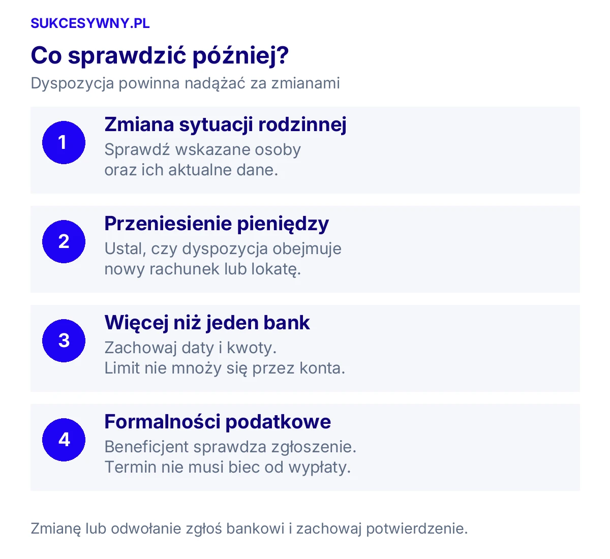Co sprawdzić później. Dyspozycja powinna nadążać za zmianami