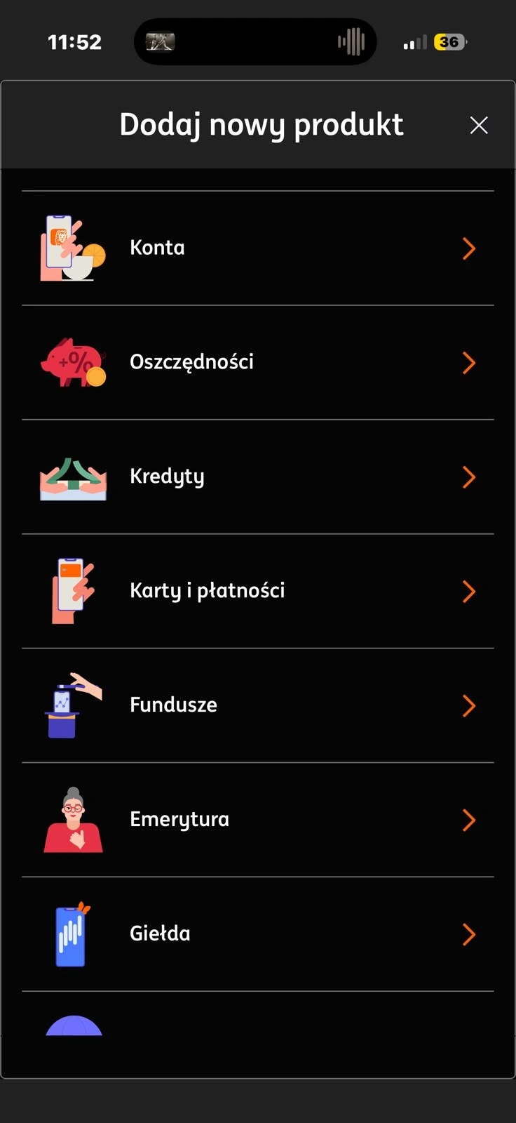 Dodawanie nowego produktu w Moim ING i wybór kategorii Konta