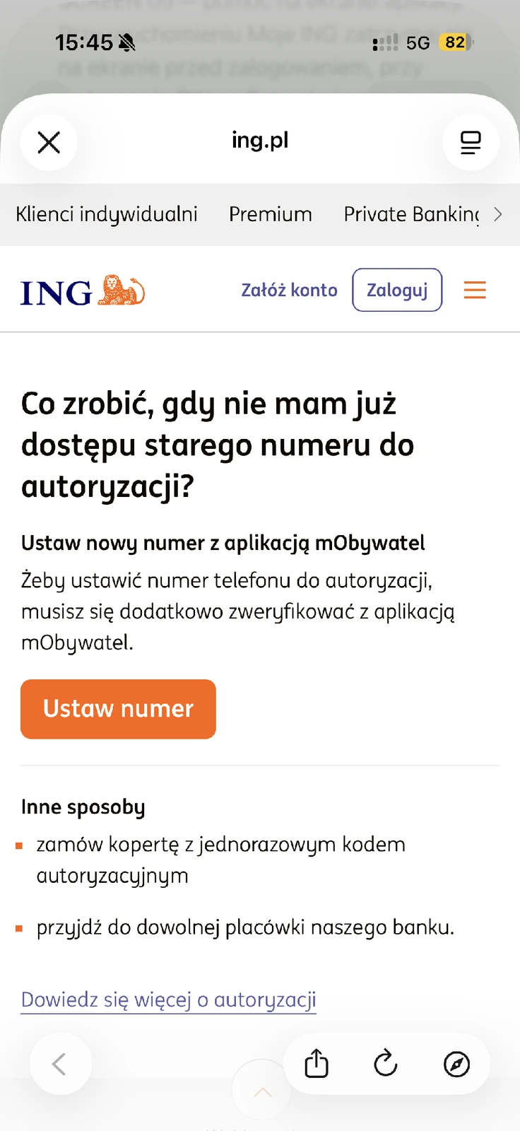 Oficjalna pomoc ING umożliwiająca zmianę telefonu z aplikacją mObywatel