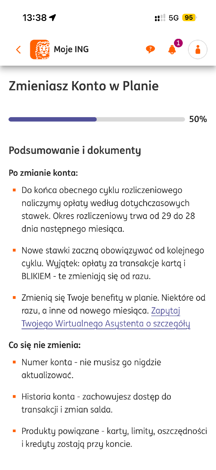 Podsumowanie zmiany planu ING i zasady przejścia na nowe opłaty