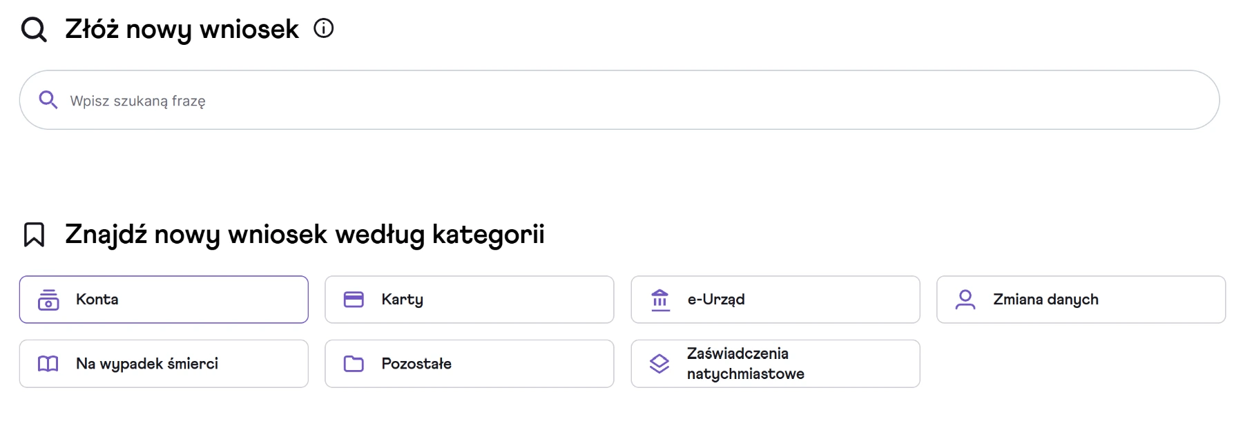 Wyszukiwanie nowego wniosku w bankowości internetowej Nest Banku