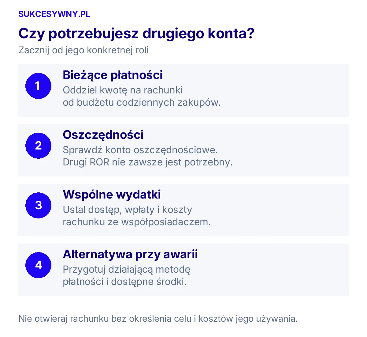Czy potrzebujesz drugiego konta. Zacznij od jego konkretnej roli