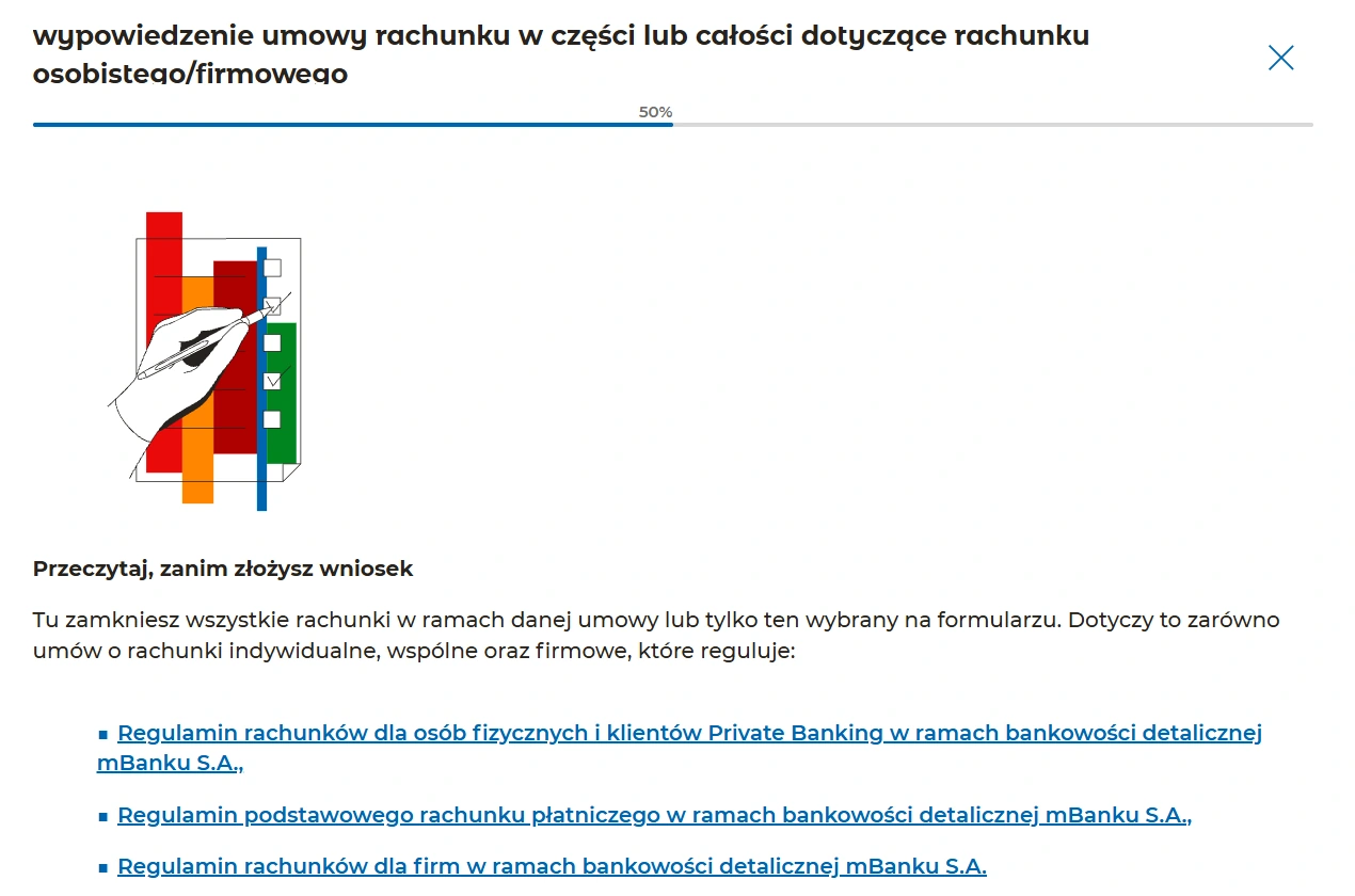 Informacje przed wypowiedzeniem umowy w mBanku