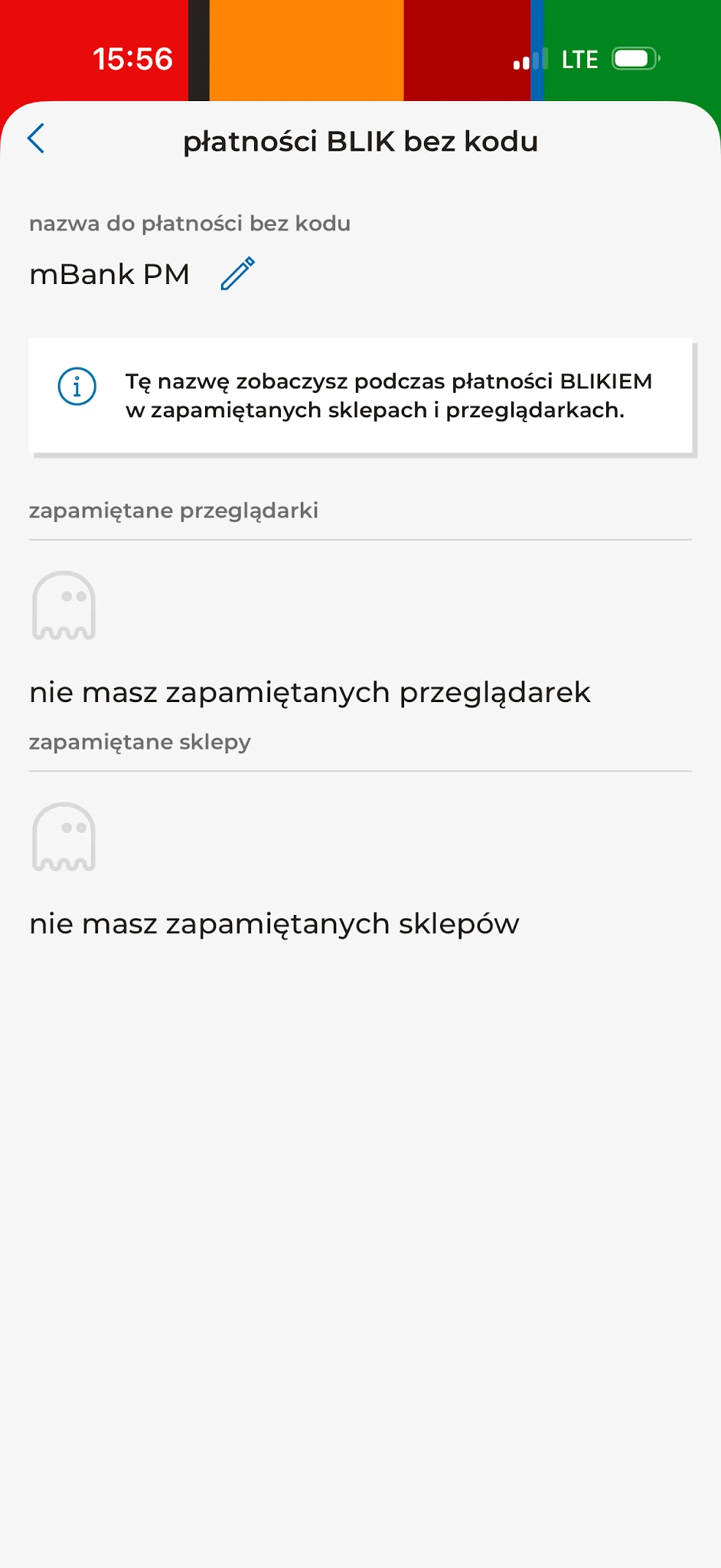 Lista płatności BLIK bez kodu w mBanku