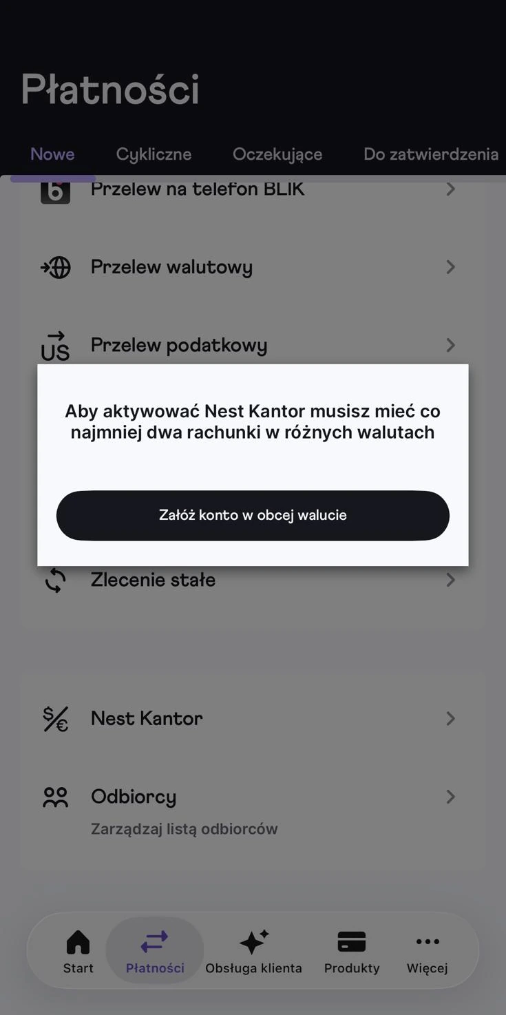 Komunikat Nest Kantoru o konieczności posiadania rachunków w różnych walutach