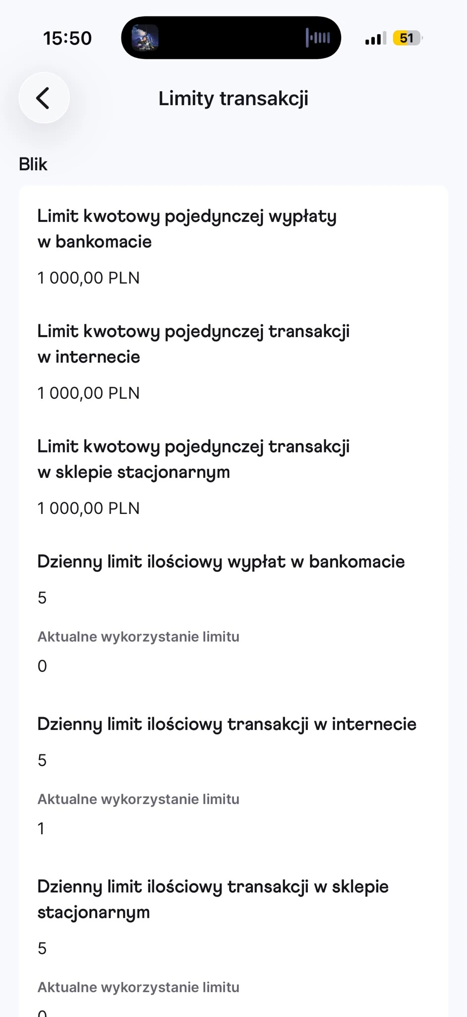 Limit kwoty oraz liczby wypłat BLIK w aplikacji Nest Banku