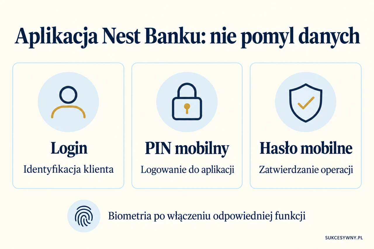 Różnica między loginem, PIN mobilnym i hasłem mobilnym Nest Banku