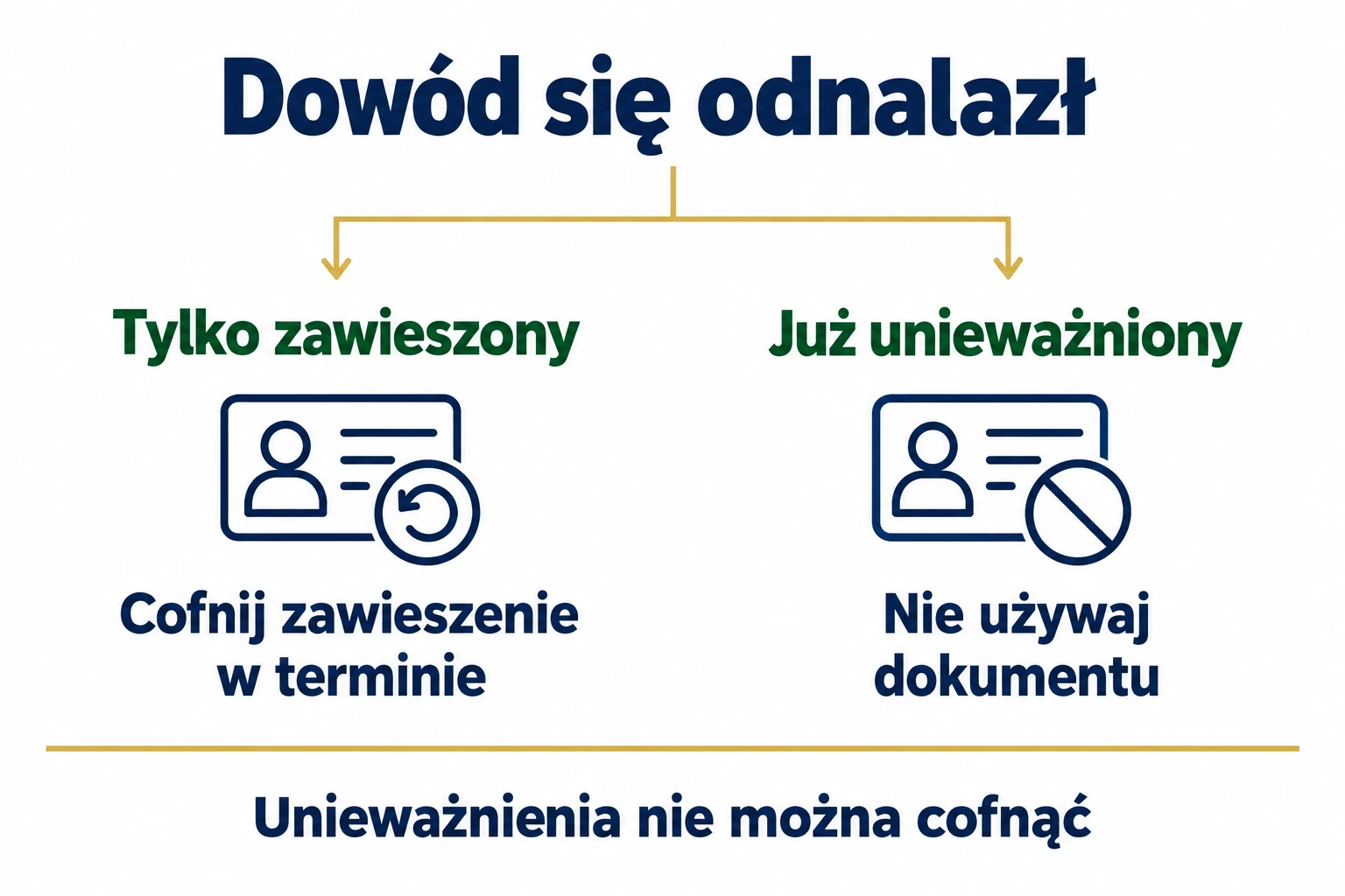 Odnaleziony dowód: przy zawieszeniu cofnij je w terminie, przy unieważnieniu nie używaj dokumentu