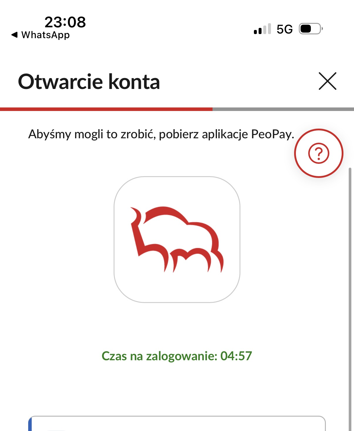 Pekao: polecenie pobrania PeoPay w celu dokończenia wniosku firmowego