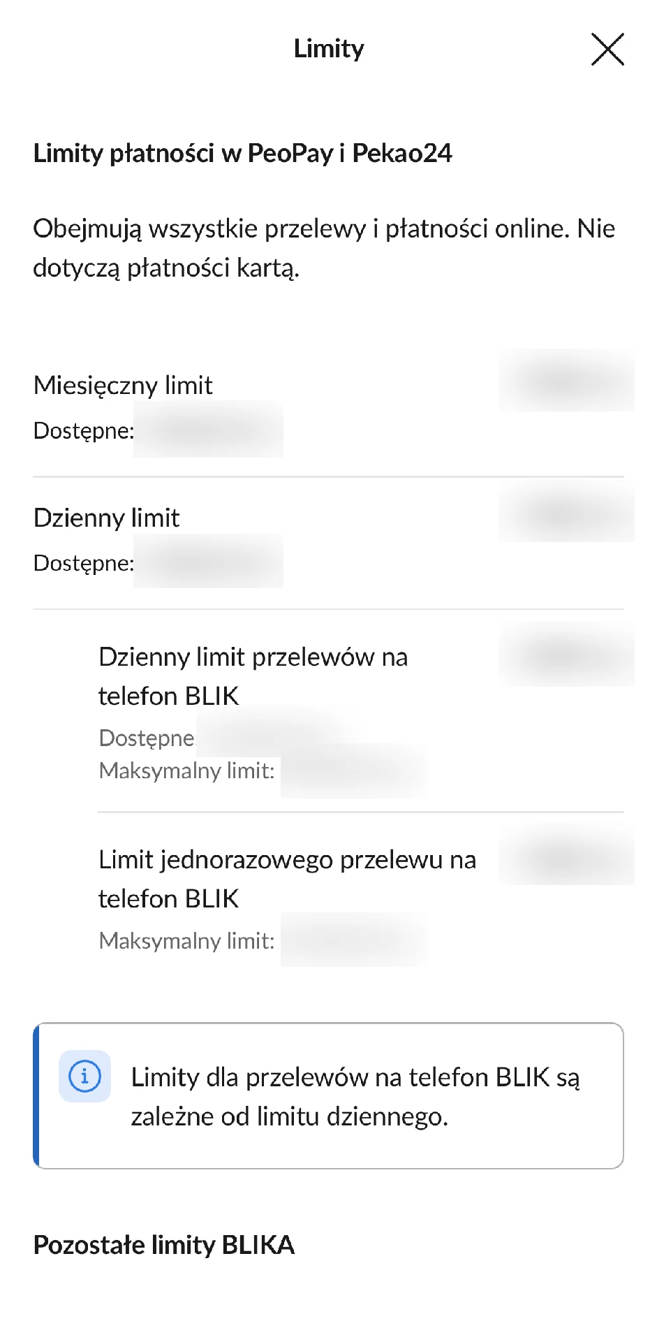 Zmiana dziennego i miesięcznego limitu przelewów w PeoPay