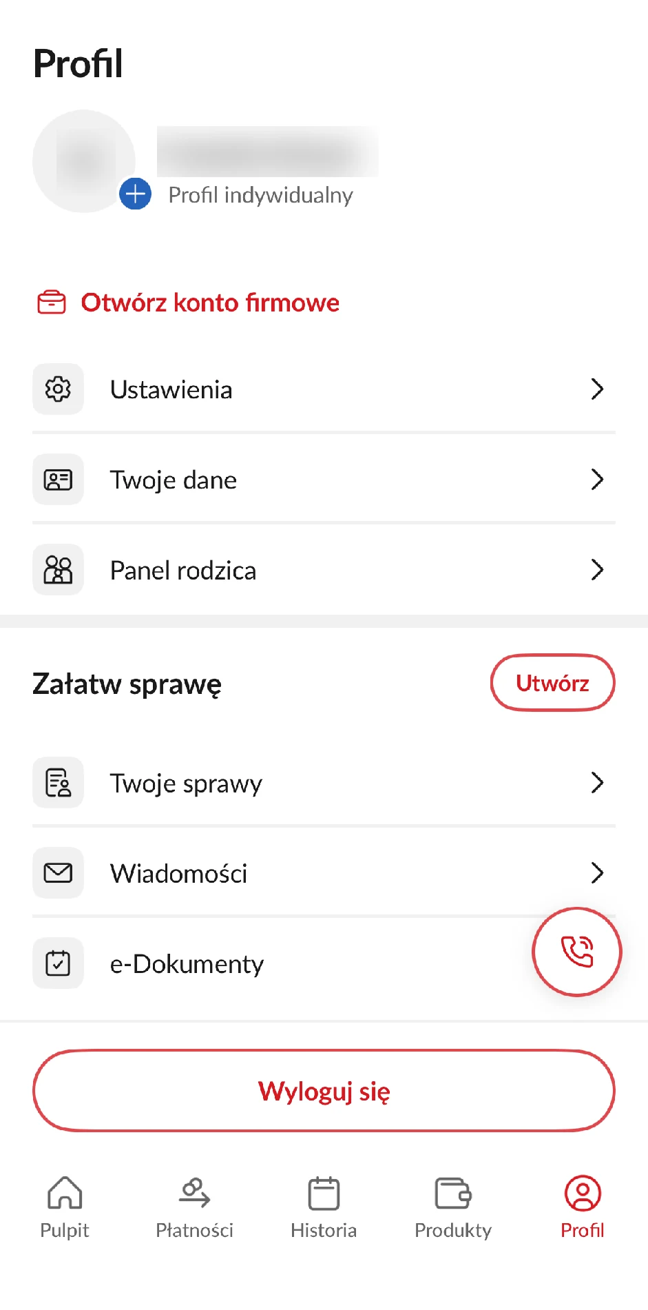 Profil w aplikacji PeoPay prowadzący do ustawień limitów