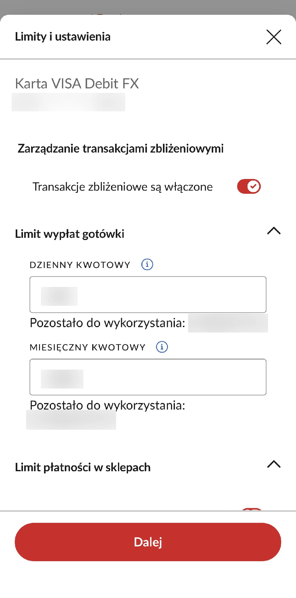 Dzienny i miesięczny limit wypłat gotówki kartą w PeoPay