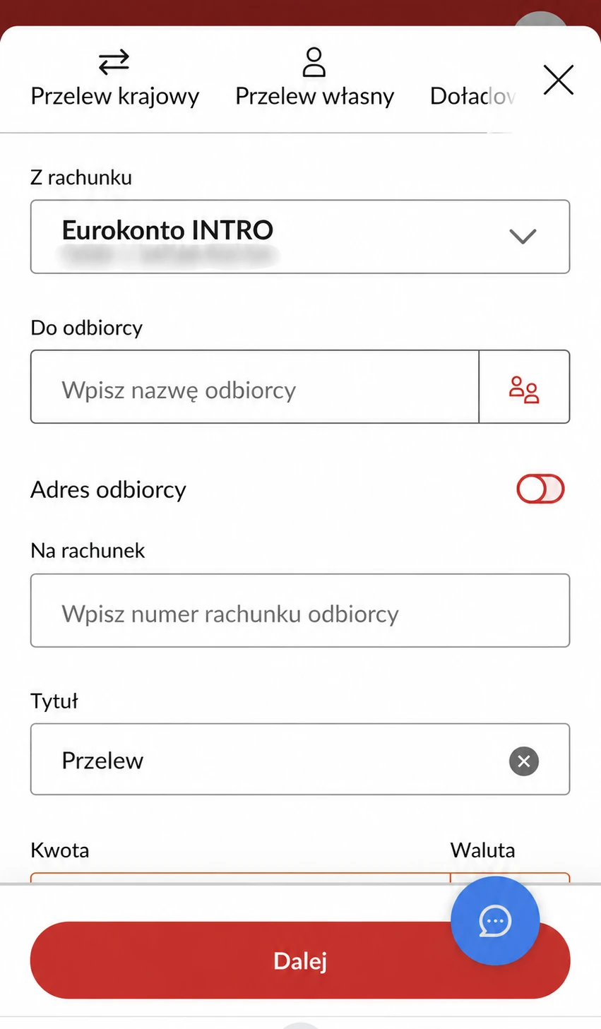Pekao24. Formularz przelewu zagranicznego