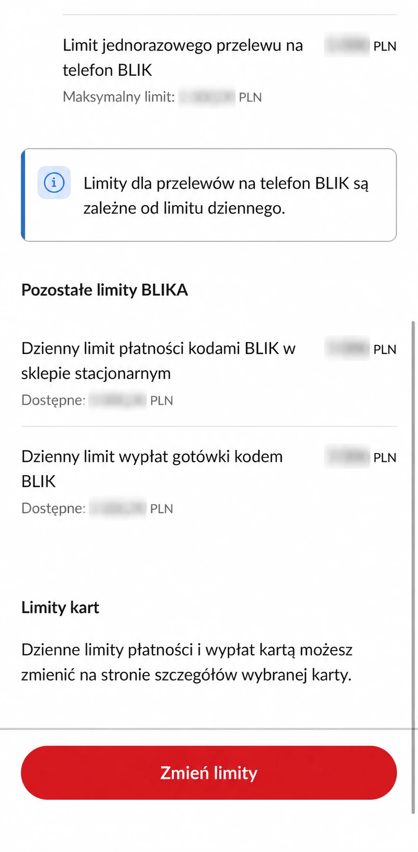 Limity płatności w sklepach i wypłat gotówki kodem BLIK w PeoPay