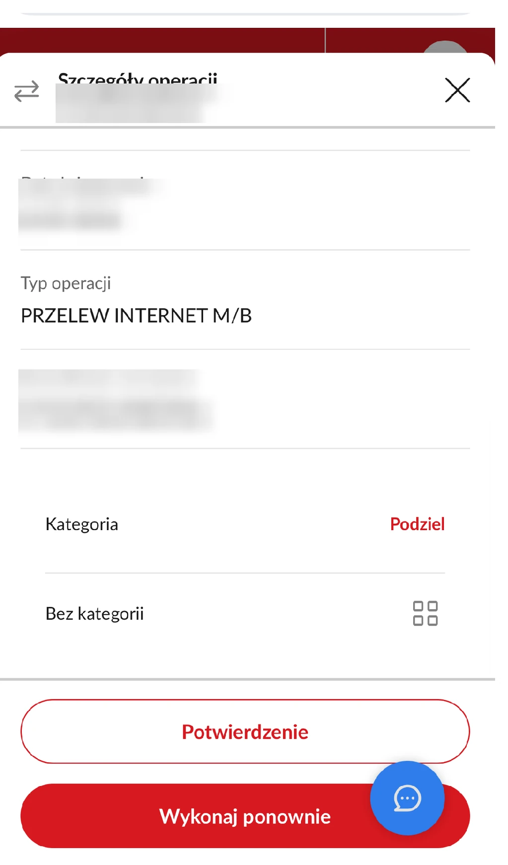 Pobieranie potwierdzenia przelewu w serwisie Pekao24. Widok 2