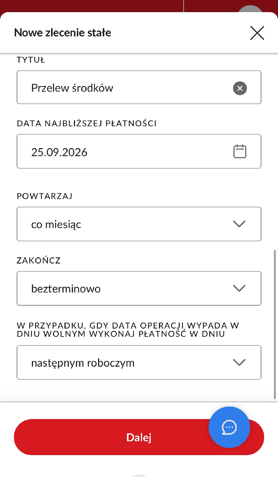 Ustawianie zlecenia stałego w serwisie Pekao24