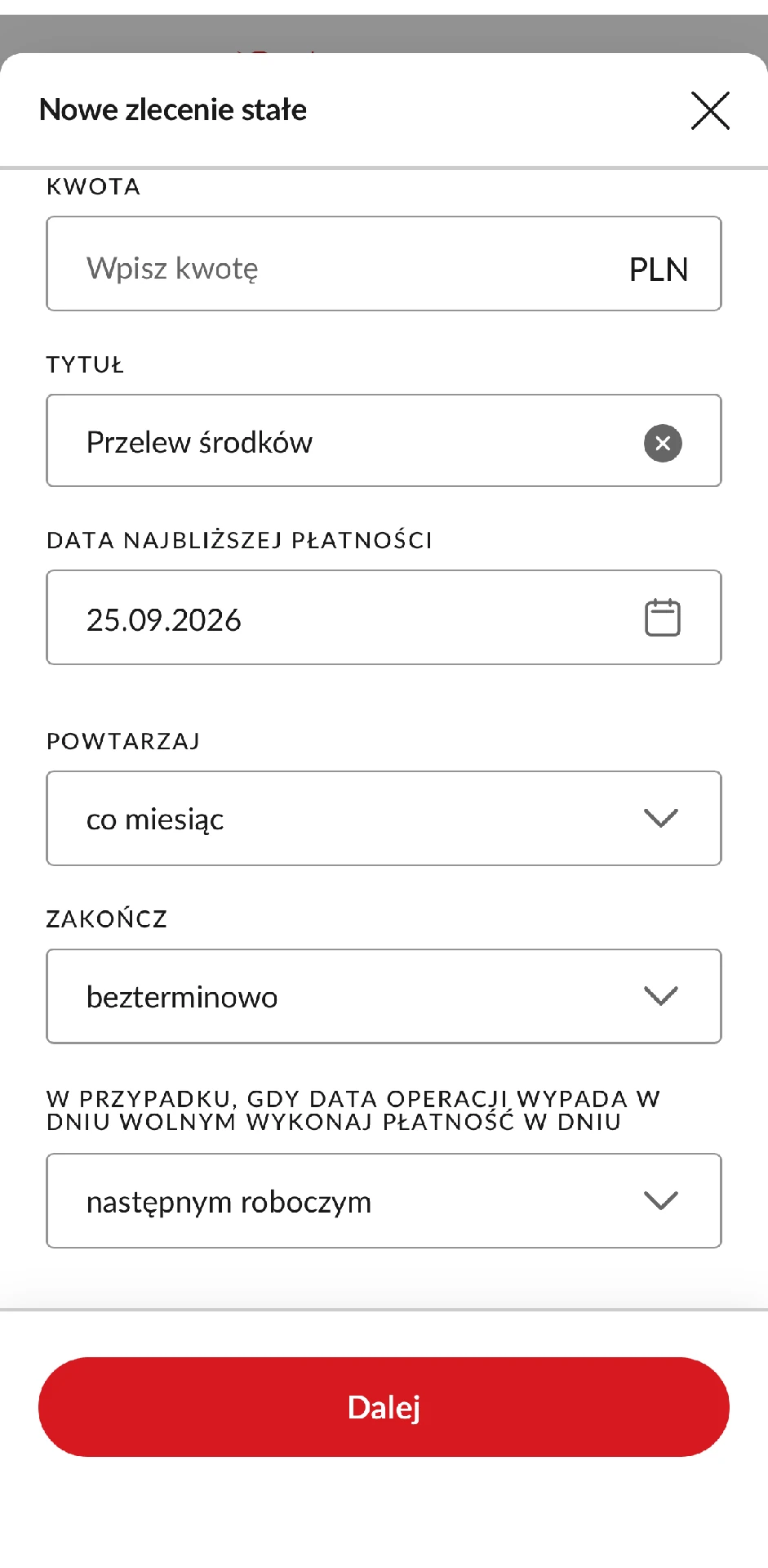 Zarządzanie zleceniami stałymi w aplikacji PeoPay