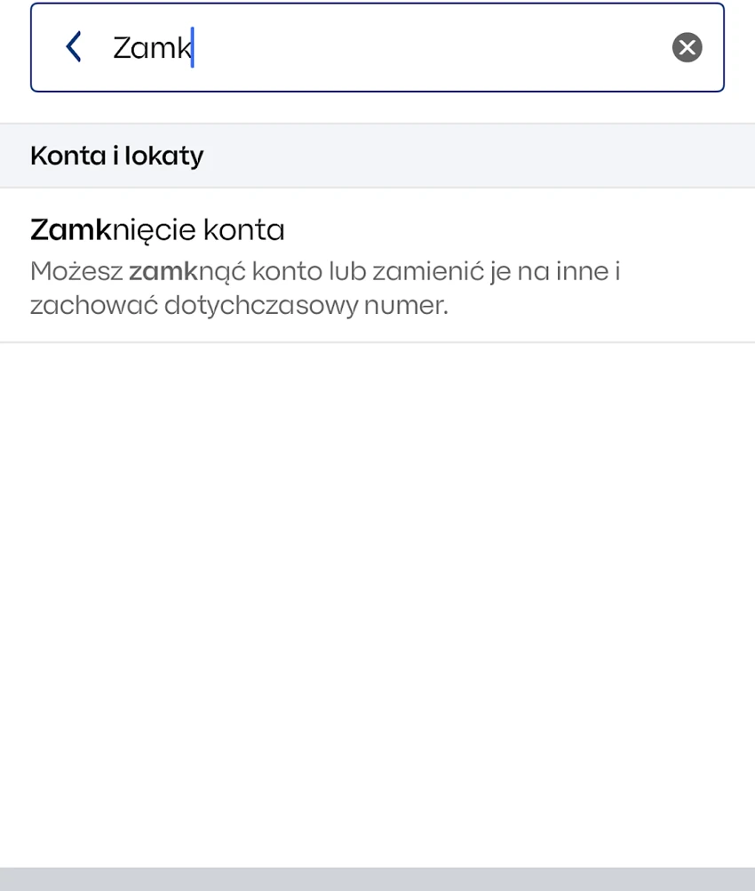 Wyszukiwanie dyspozycji Zamknięcie konta w IKO
