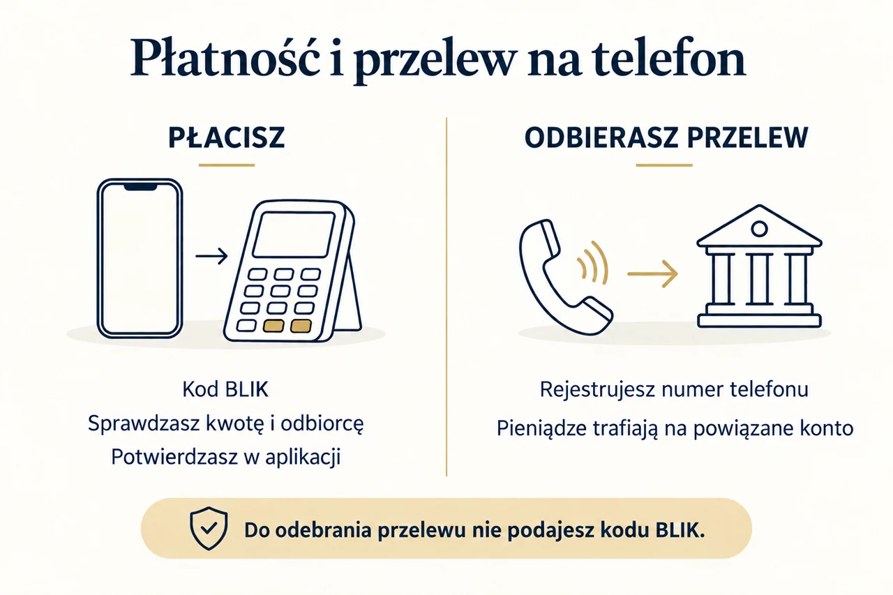 Różnica między płatnością kodem BLIK a odbieraniem przelewu na telefon
