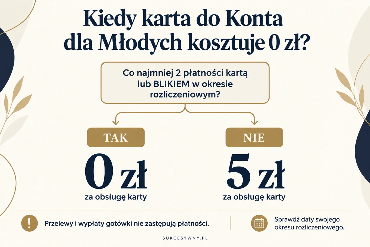 Warunek bezpłatnej karty do PKO Konta dla Młodych: dwie płatności kartą lub BLIKIEM