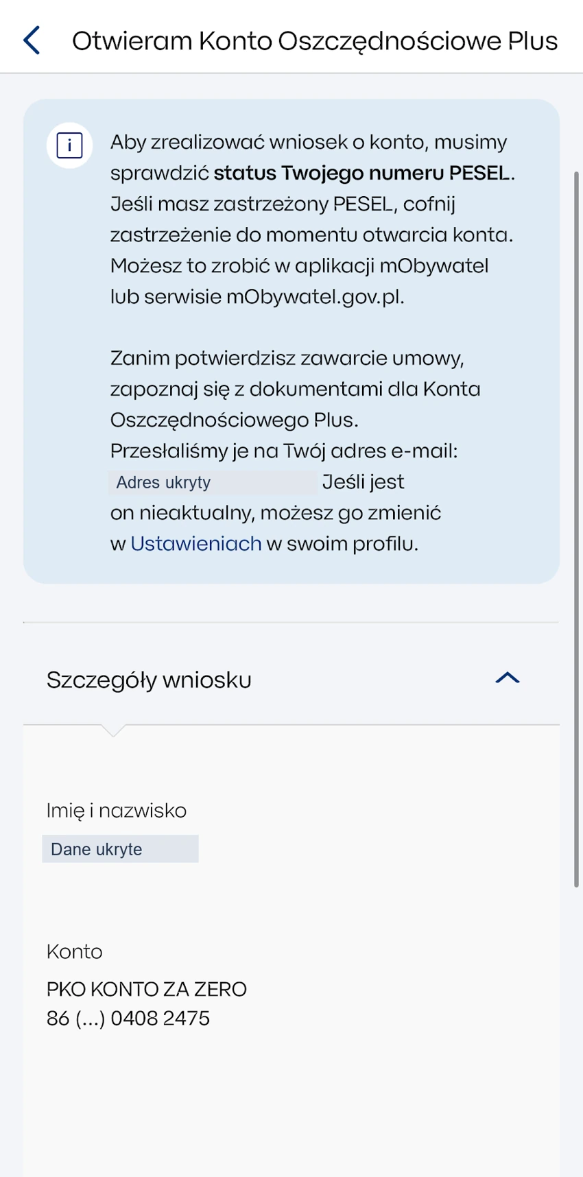 Dokumenty i szczegóły wniosku o Konto Oszczędnościowe Plus w IKO