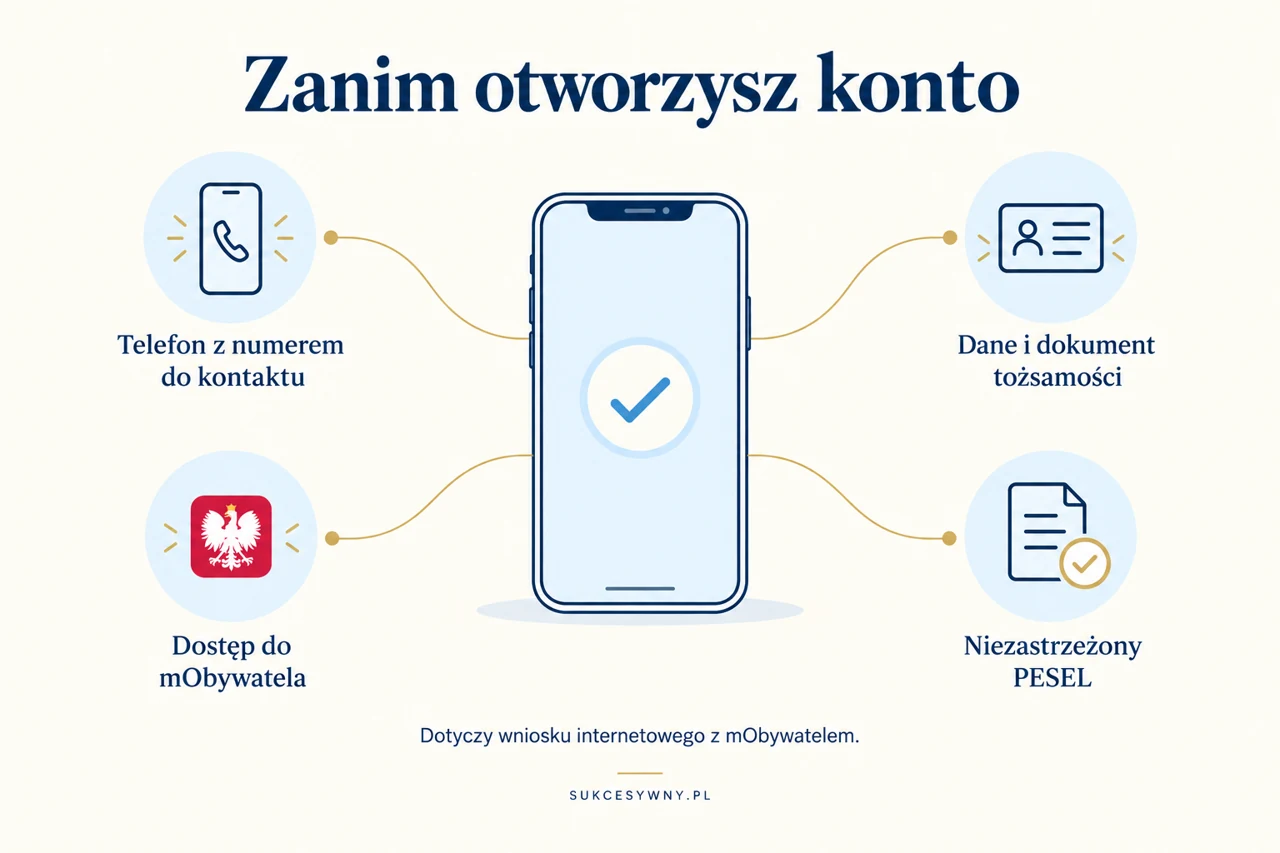 Przygotowanie do otwarcia konta PKO BP przez internet z potwierdzeniem tożsamości w mObywatelu