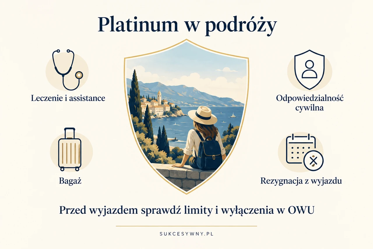 Główne obszary ubezpieczenia podróżnego do PKO Mastercard Platinum