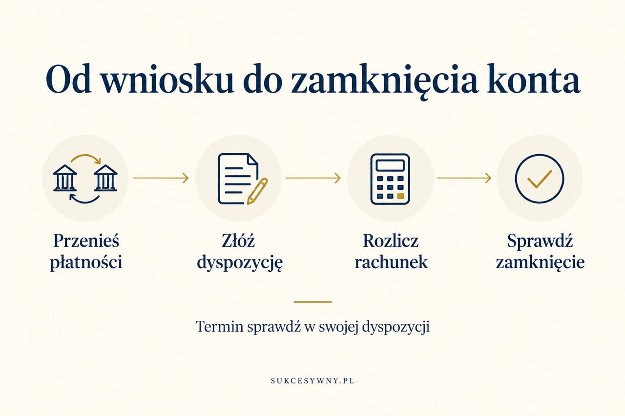Etapy zamknięcia konta: przygotowanie, wniosek, okres wypowiedzenia i potwierdzenie