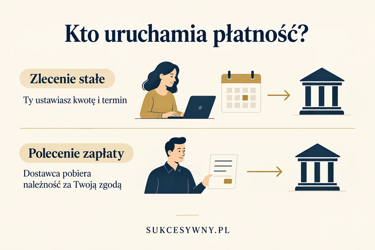 Porównanie inicjatora zlecenia stałego i polecenia zapłaty