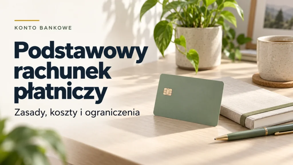 Podstawowy rachunek płatniczy. Dokument i karta na jasnym biurku