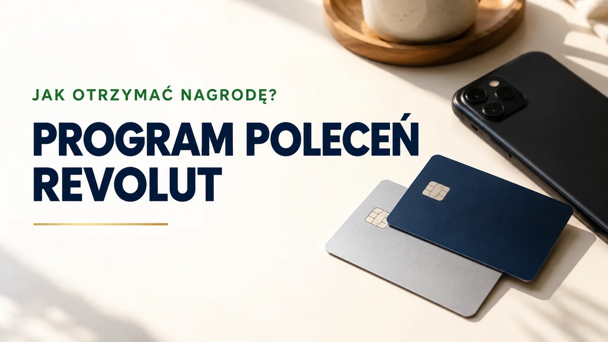 Program poleceń Revolut: telefon i karty na drewnianym stole