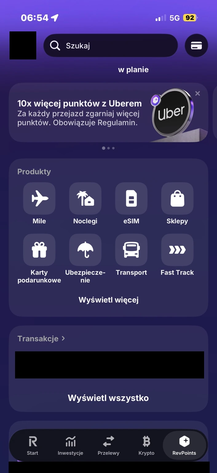 Historia programu pozwala sprawdzić naliczenia punktów.