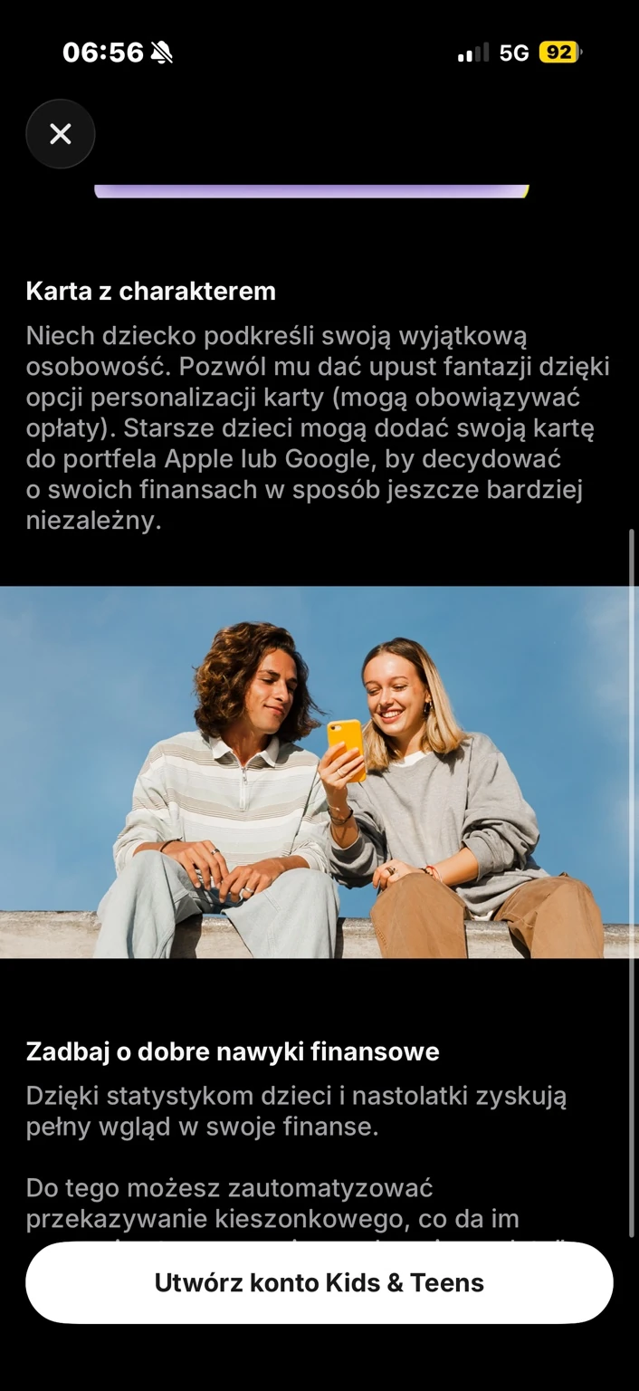 Oferta pokazuje personalizację karty oraz portfele mobilne