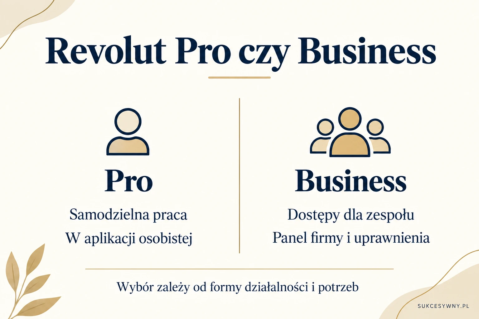 Revolut Pro do samodzielnej pracy w aplikacji osobistej oraz Business z panelem firmy i uprawnieniami zespołu