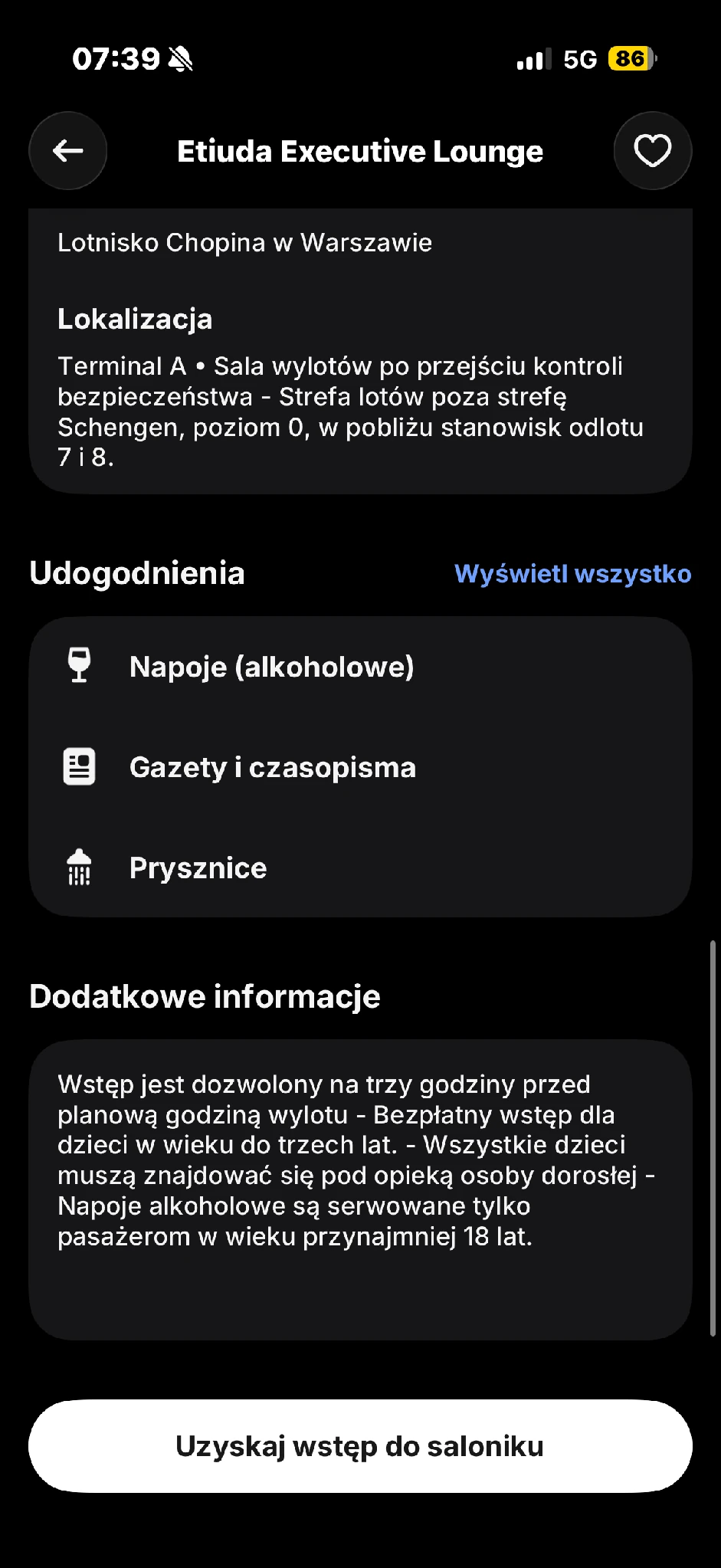 Reguły obiektu określają między innymi czas pobytu i zasady dla dzieci.