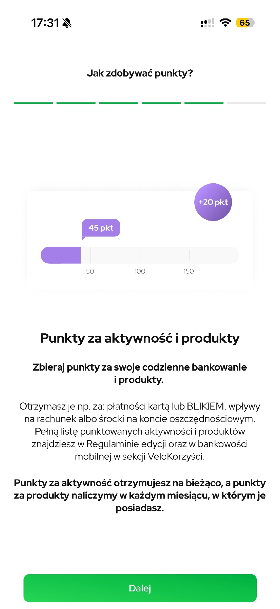 Prezentacja banku z przykładowymi punktami.